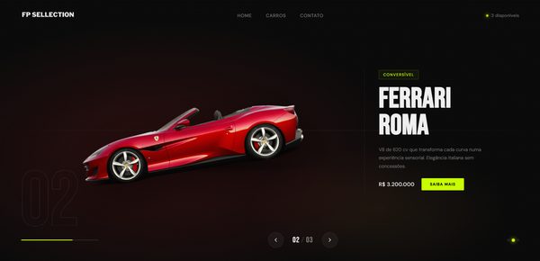 Site animado de concessionária de veículos